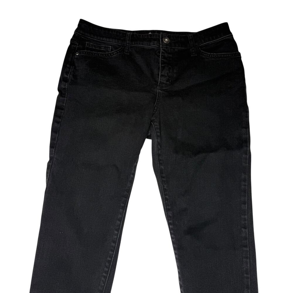 St John’s Bay Black Skinny Jeans Size 10P Mid Rise Stretch Denim Pants - Picture 2 of 5